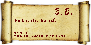 Borkovits Bernát névjegykártya